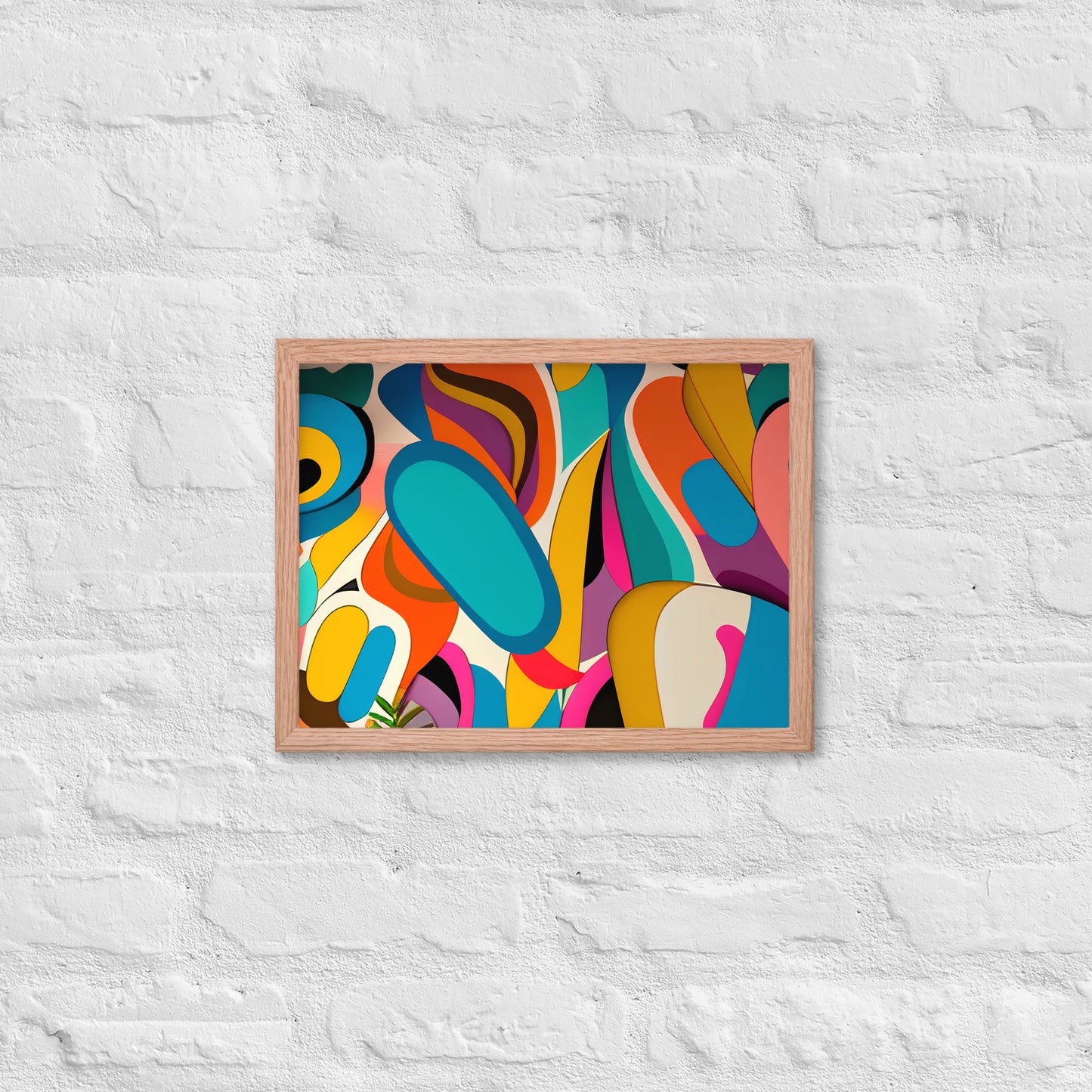 Playful Chroma Collage Framed Poster