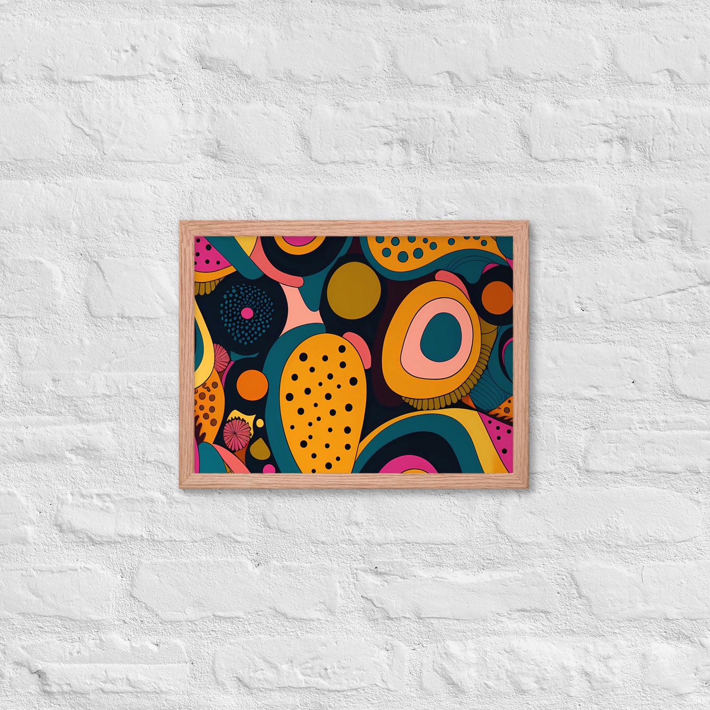 Modern Chromatic Shapes Framed Poster