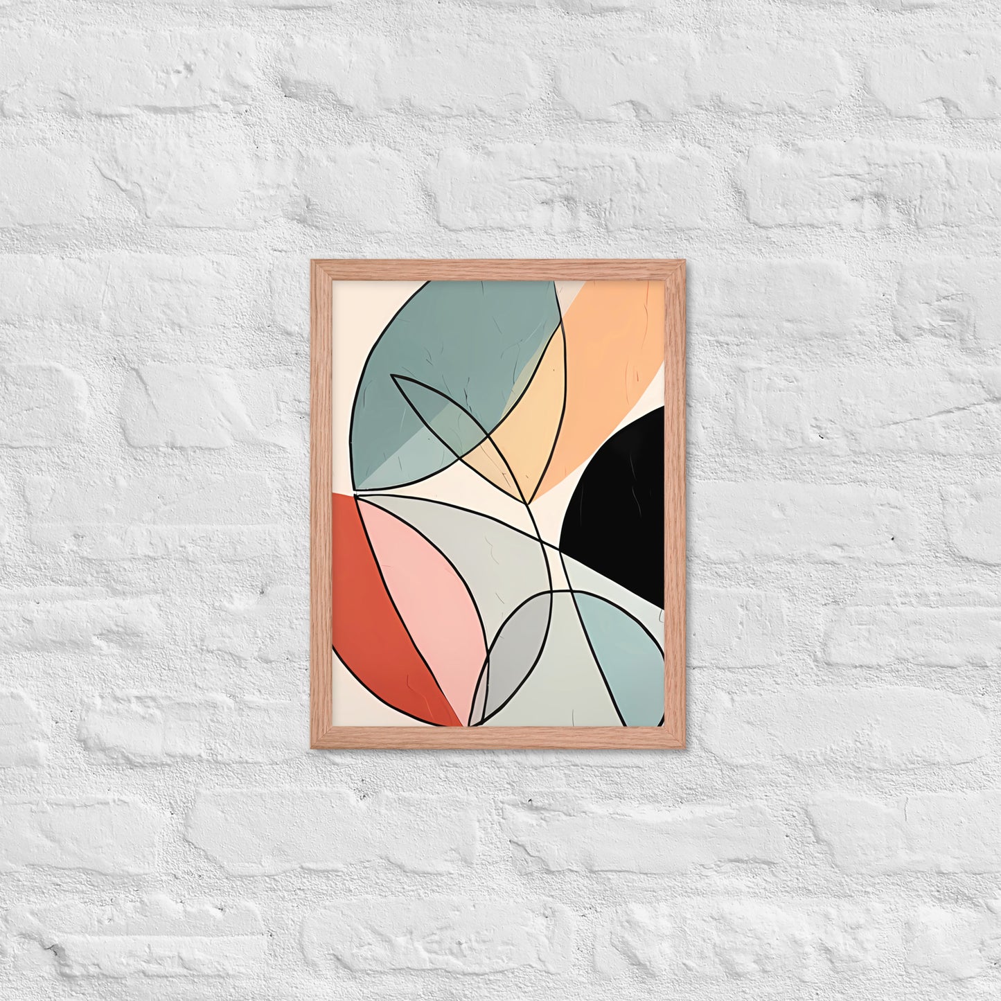 Minimal Leaves Abstract Art  Framed Poster