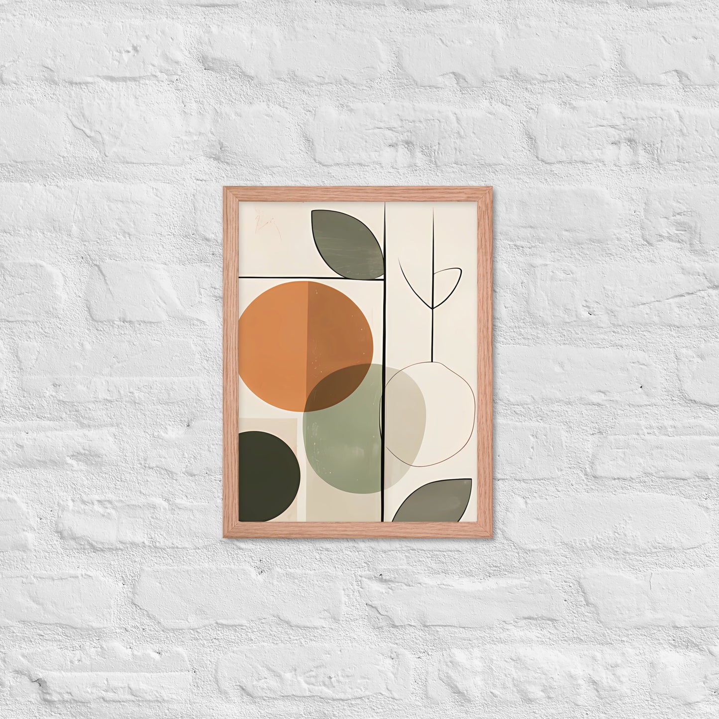 Minimal Bohemian Style Abstract Art Framed Poster