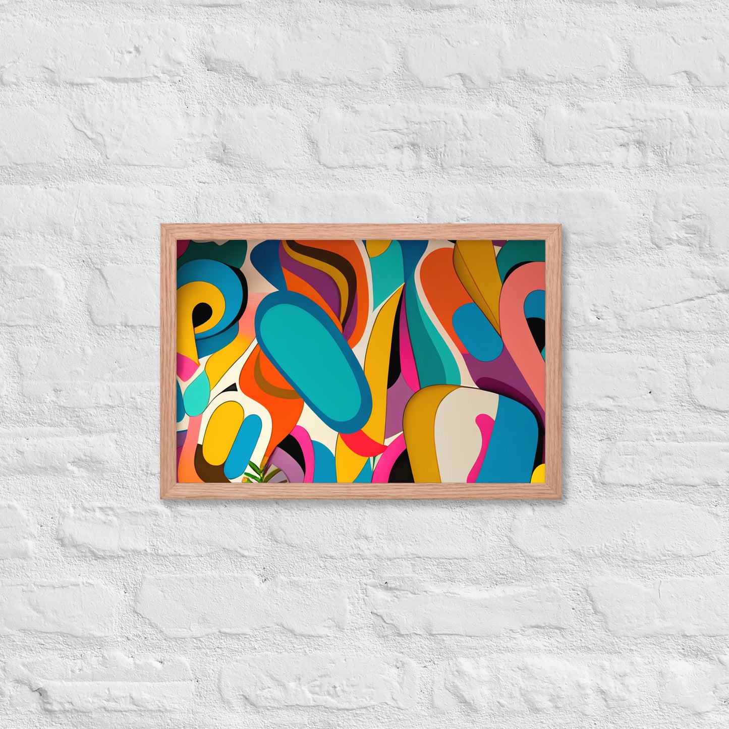 Playful Chroma Collage Framed Poster