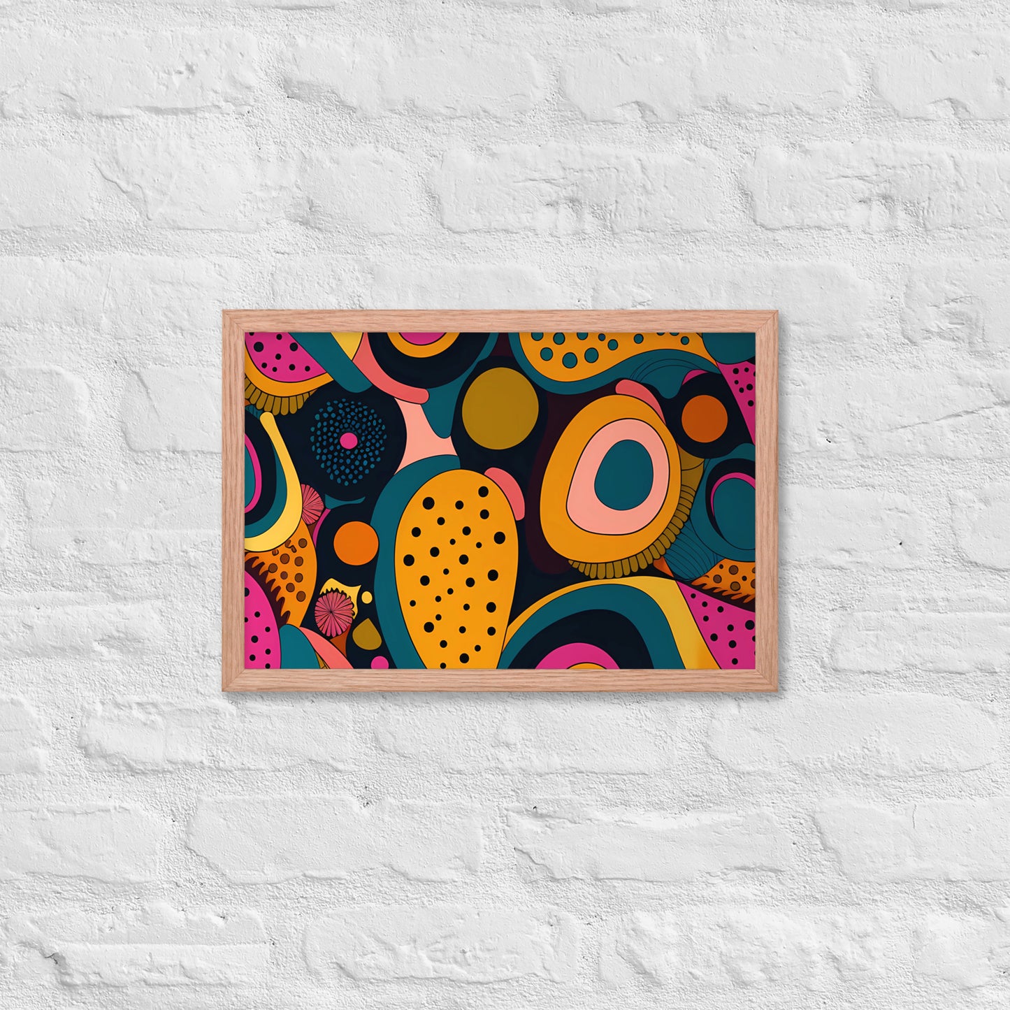 Modern Chromatic Shapes Framed Poster