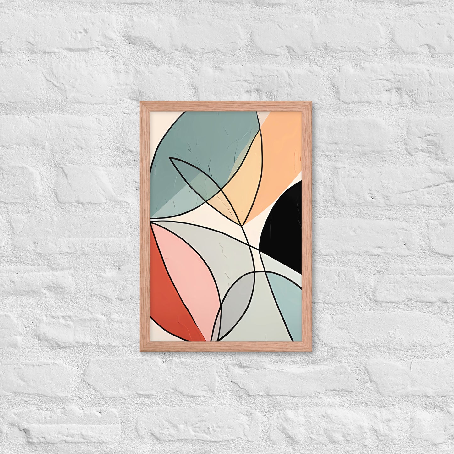 Minimal Leaves Abstract Art  Framed Poster