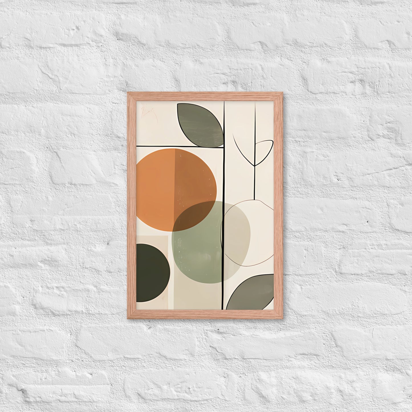 Minimal Bohemian Style Abstract Art Framed Poster