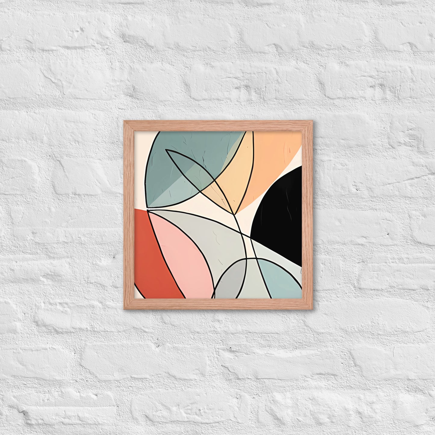 Minimal Leaves Abstract Art  Framed Poster