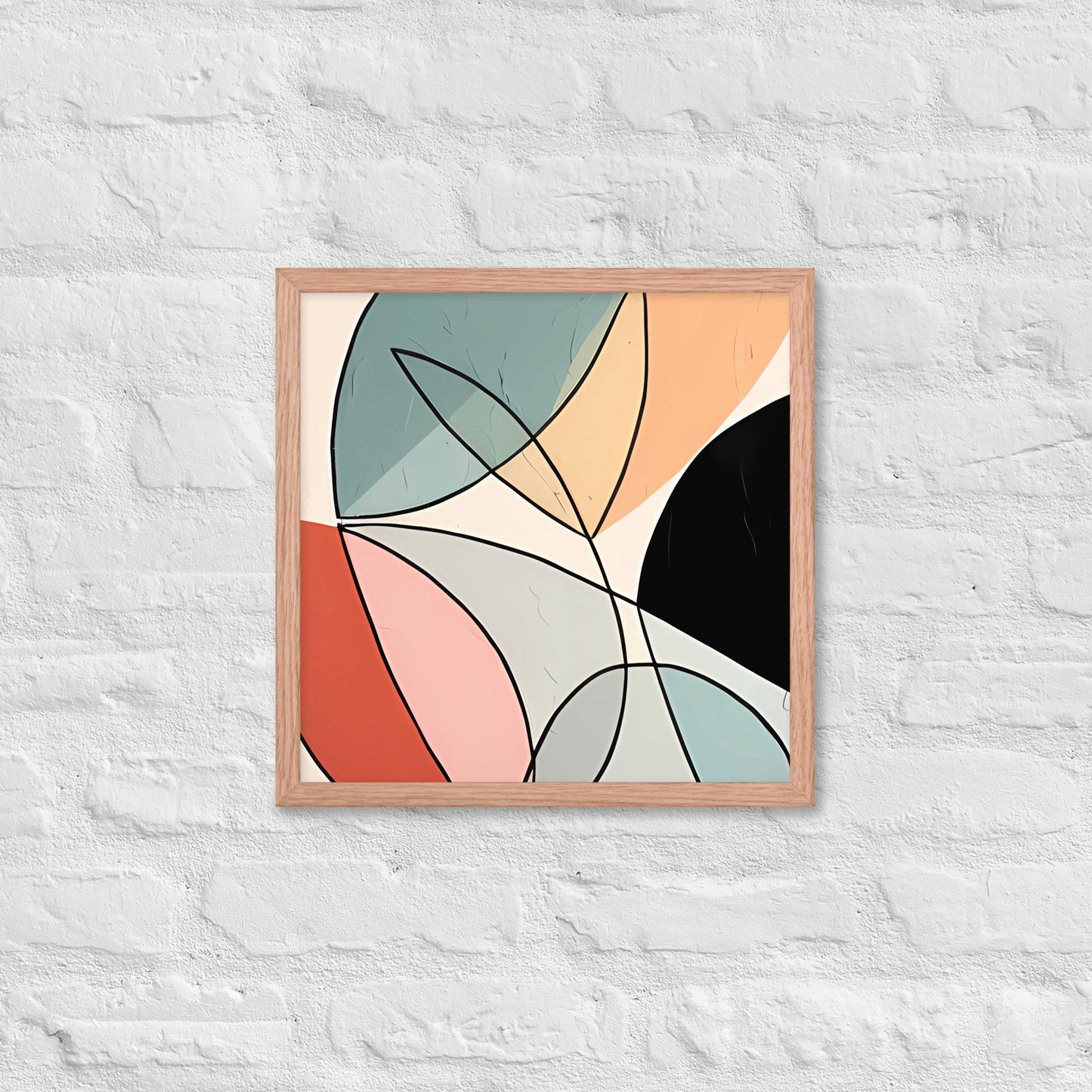 Minimal Leaves Abstract Art  Framed Poster