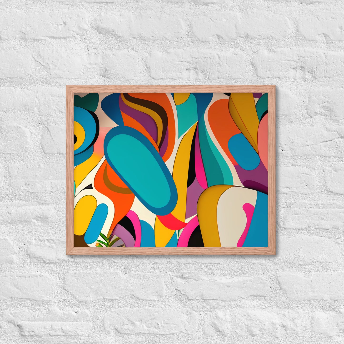 Playful Chroma Collage Framed Poster