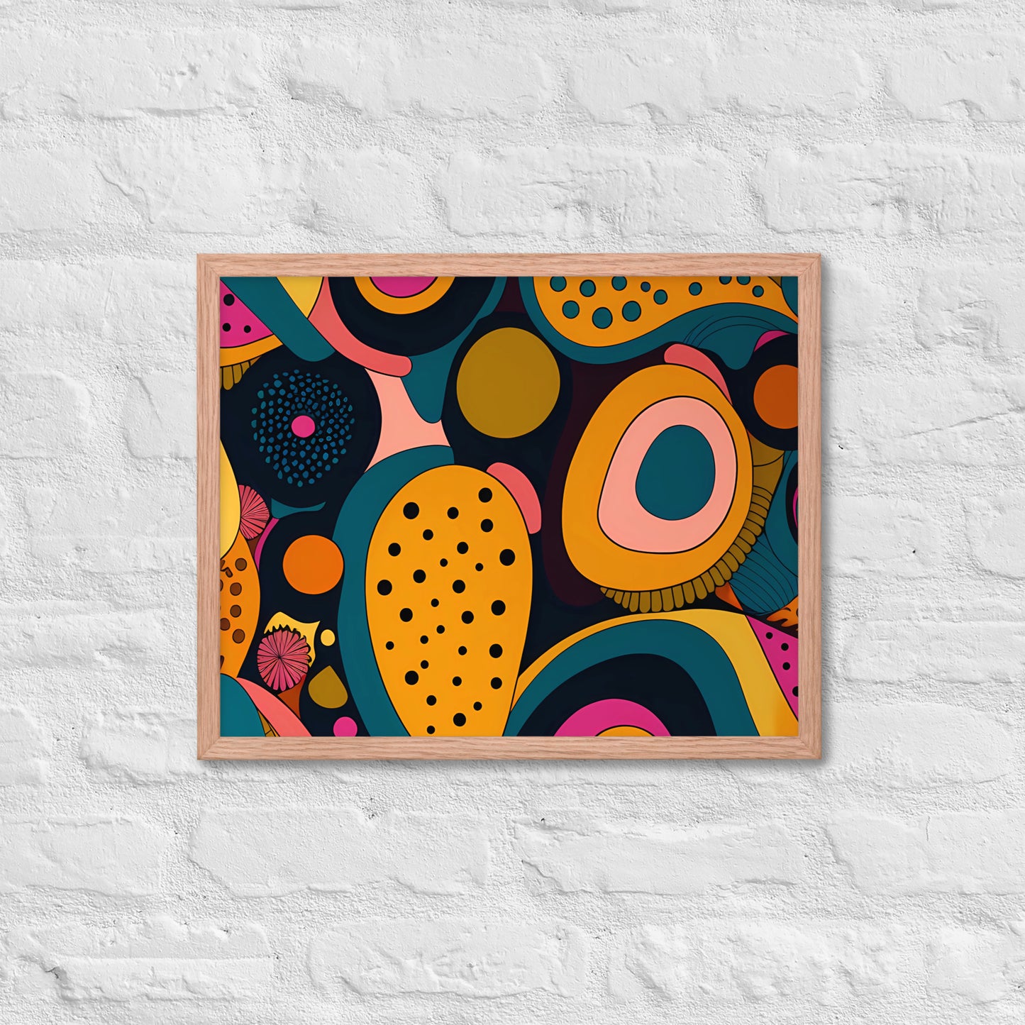 Modern Chromatic Shapes Framed Poster