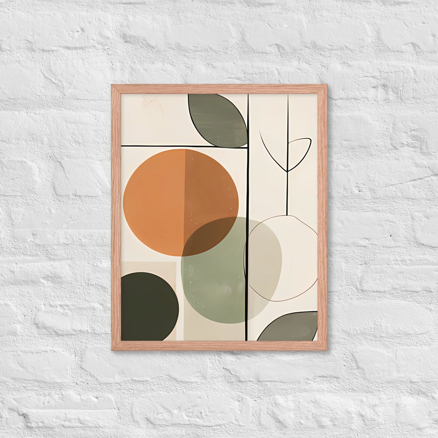 Minimal Bohemian Style Abstract Art Framed Poster