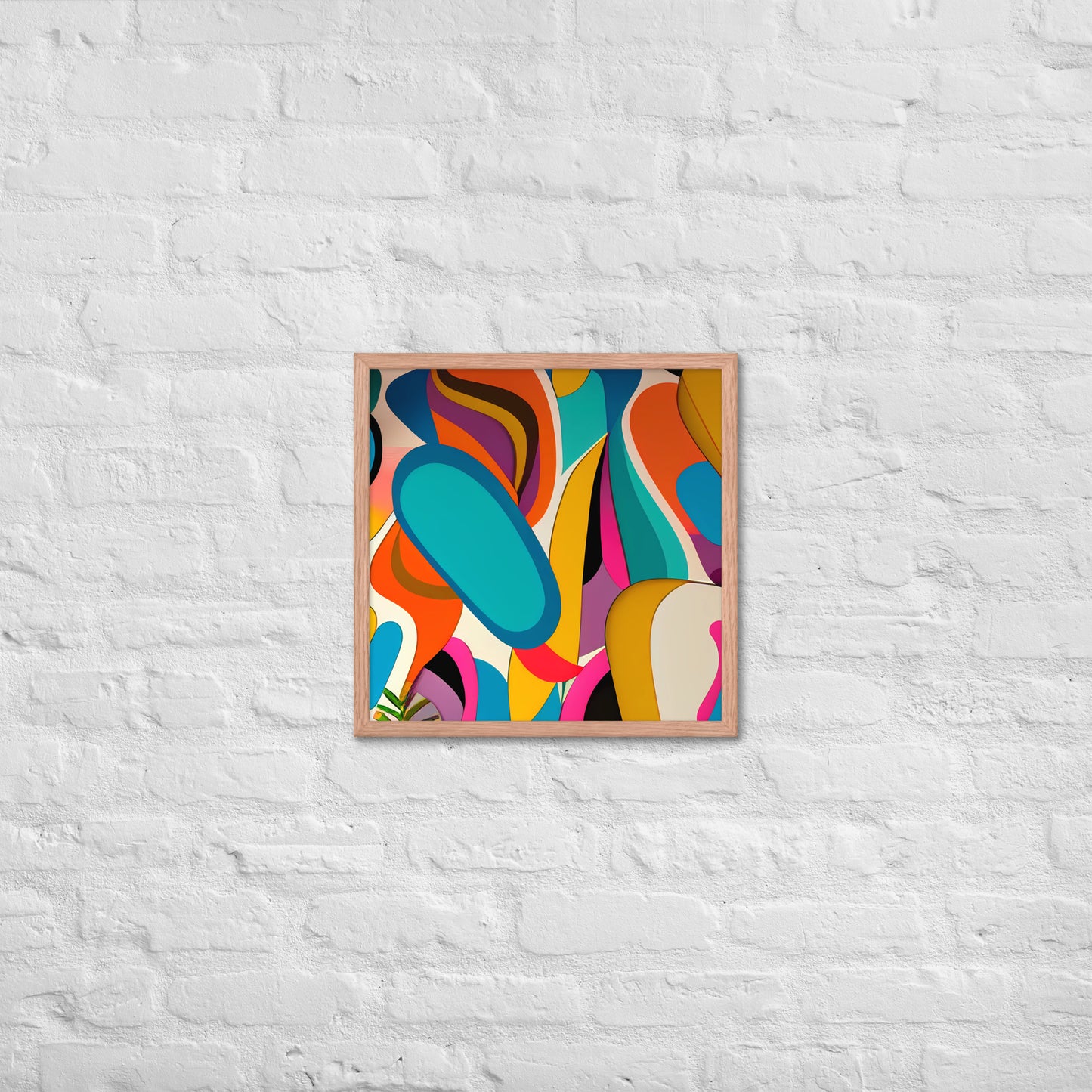 Playful Chroma Collage Framed Poster