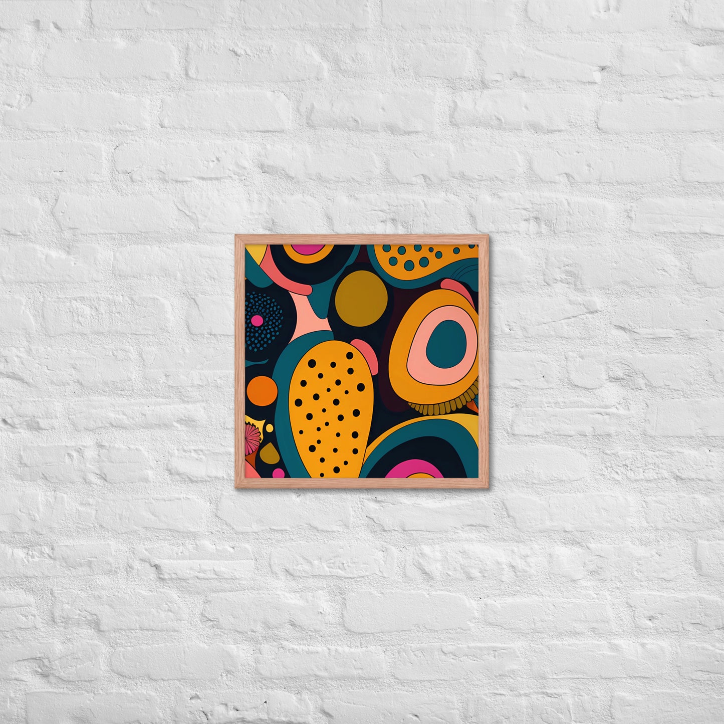 Modern Chromatic Shapes Framed Poster