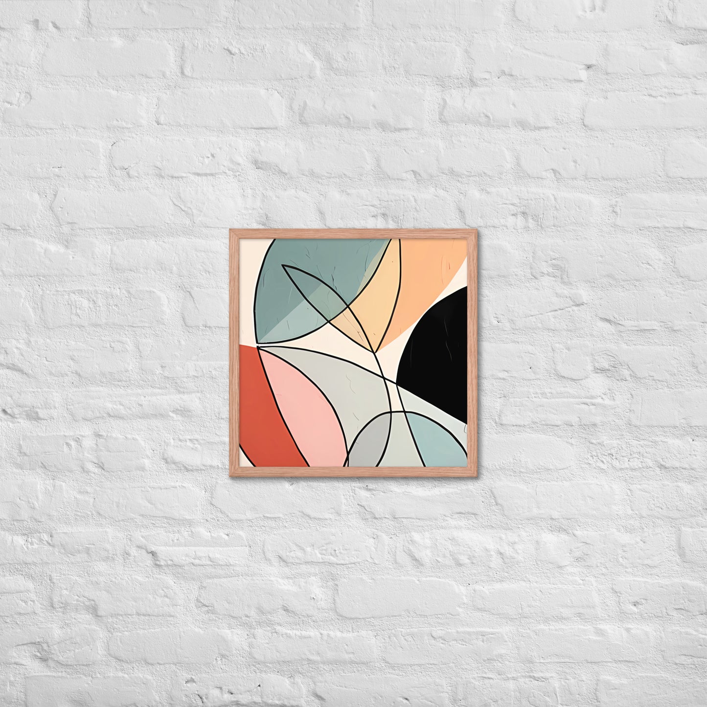 Minimal Leaves Abstract Art  Framed Poster