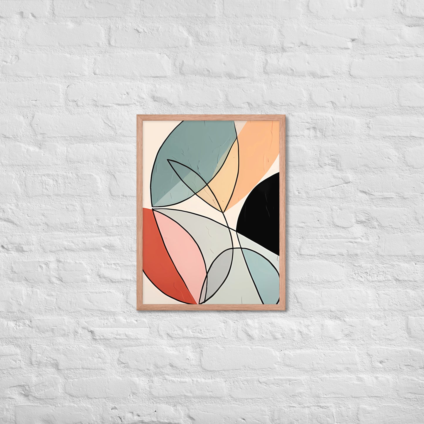 Minimal Leaves Abstract Art  Framed Poster