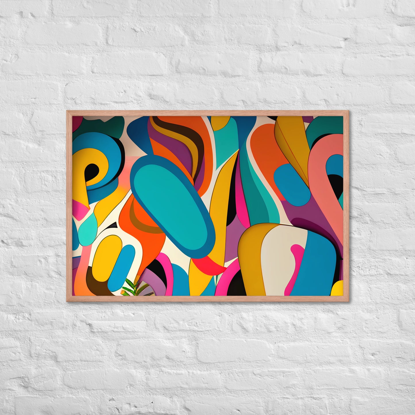 Playful Chroma Collage Framed Poster