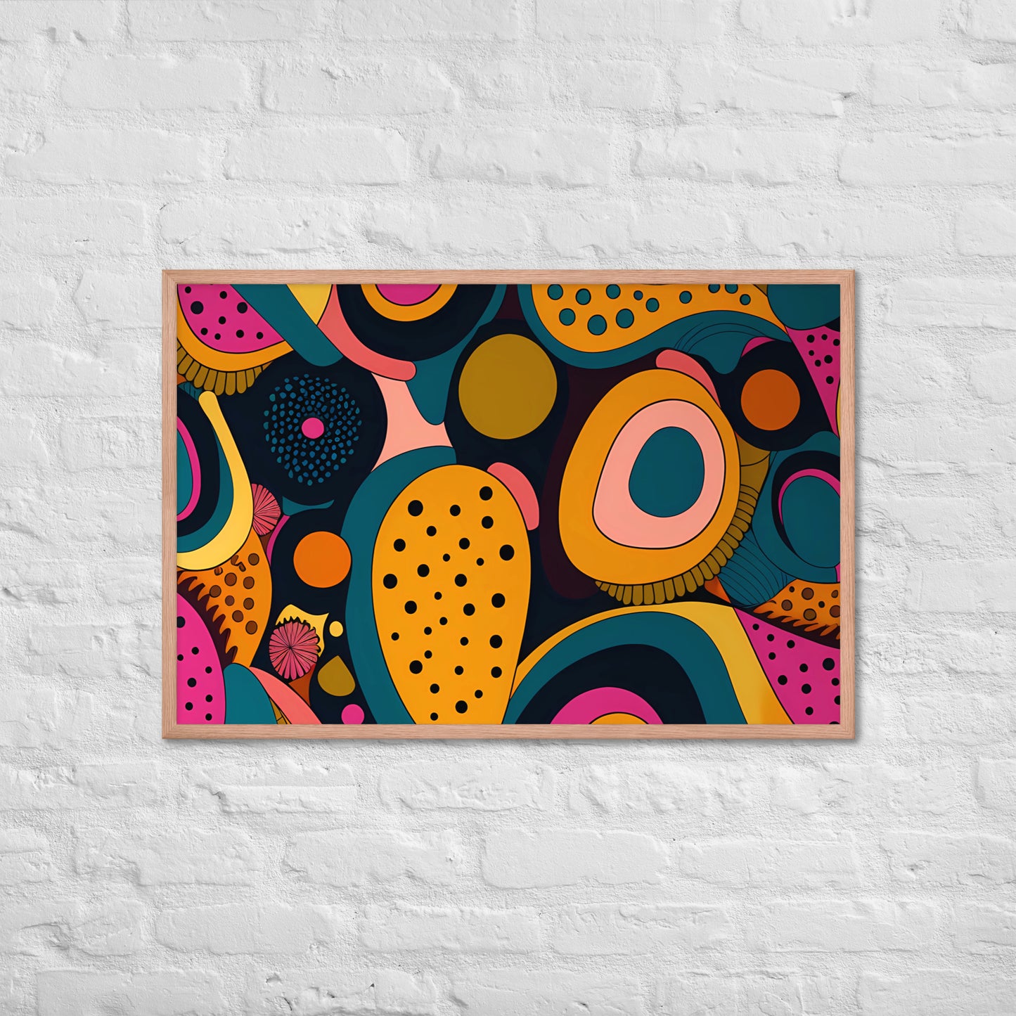 Modern Chromatic Shapes Framed Poster