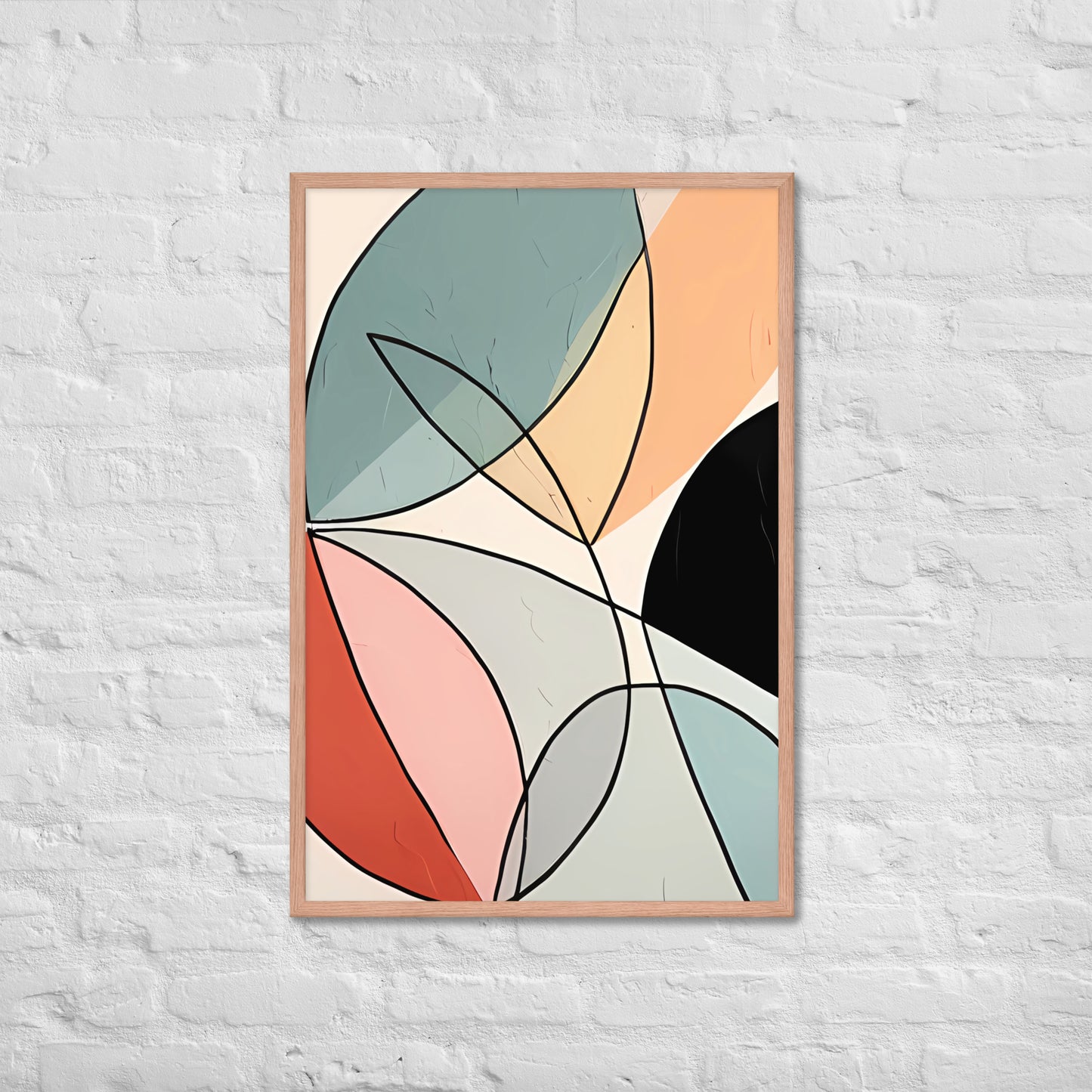 Minimal Leaves Abstract Art  Framed Poster