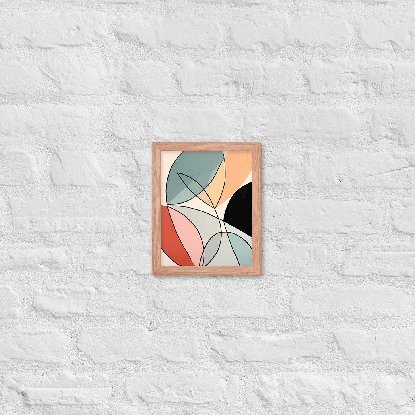 Minimal Leaves Abstract Art  Framed Poster