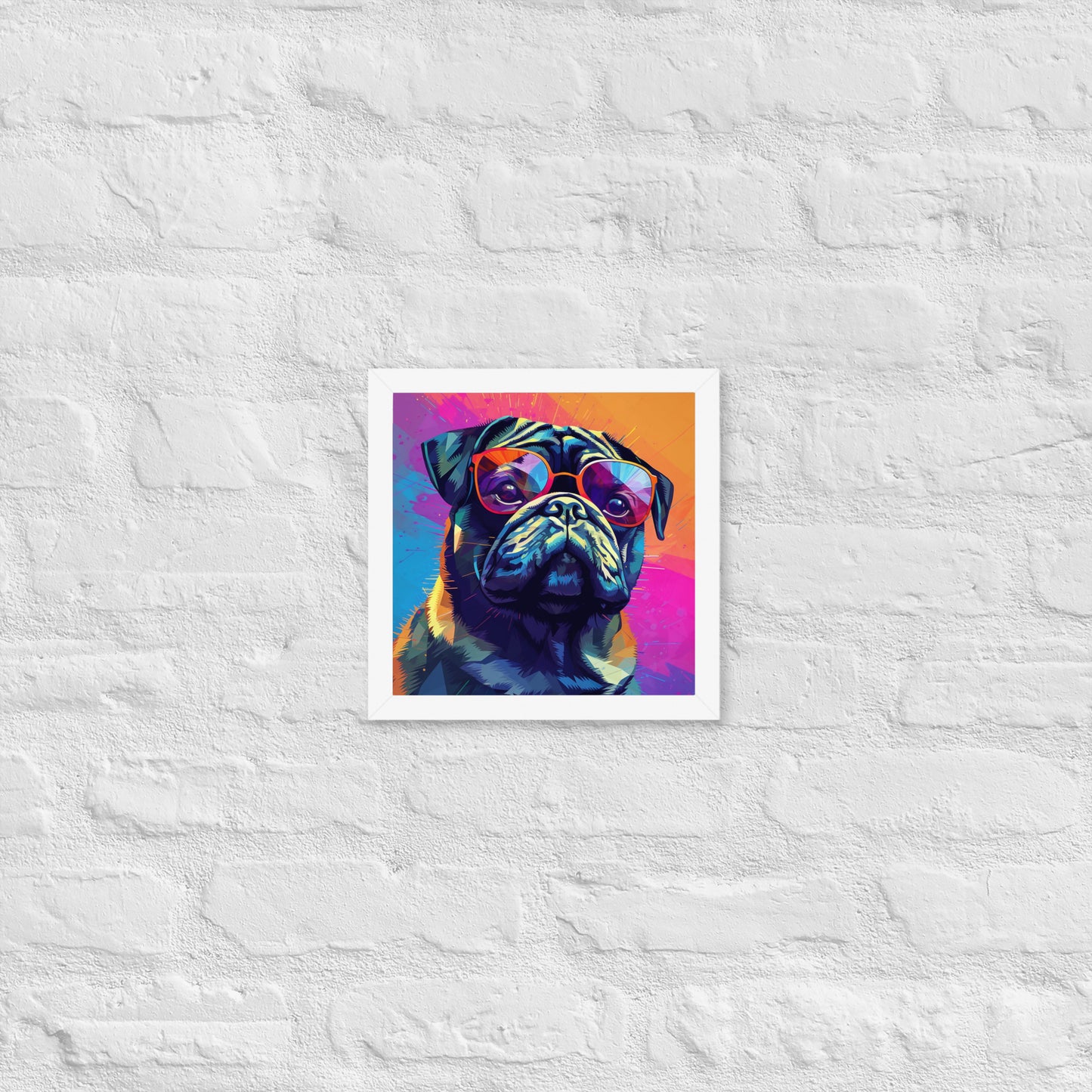 Colorful Pug Framed Poster