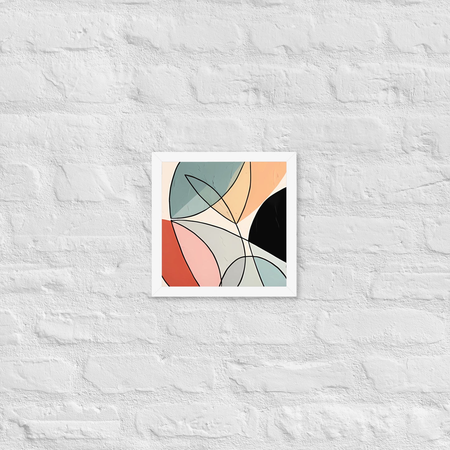 Minimal Leaves Abstract Art  Framed Poster