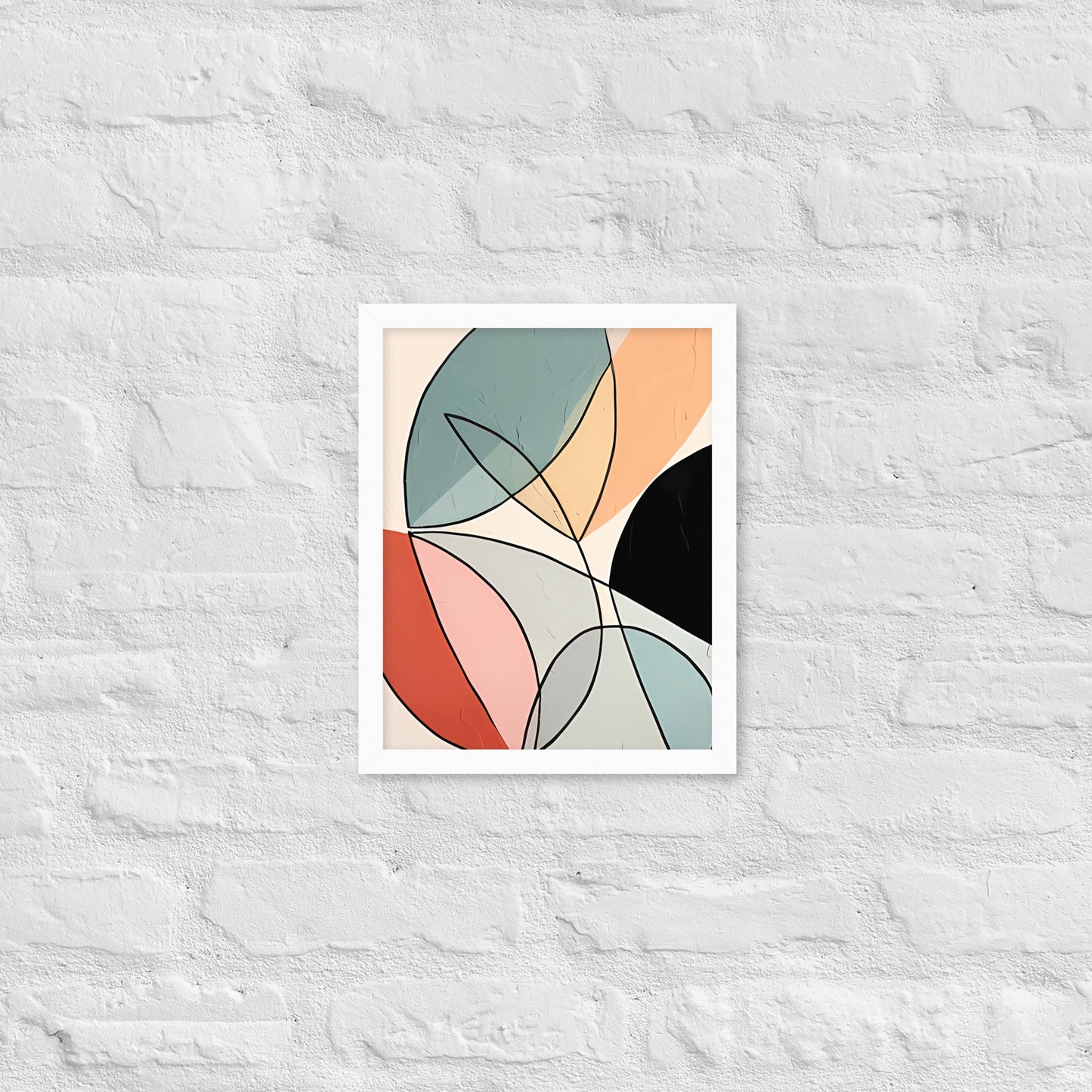 Minimal Leaves Abstract Art  Framed Poster