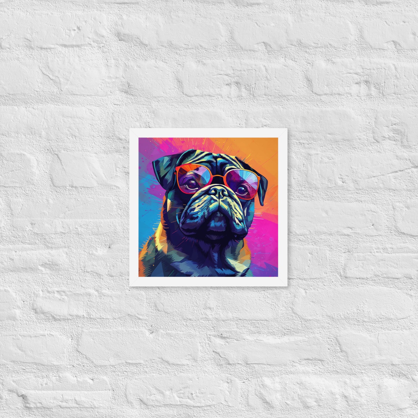 Colorful Pug Framed Poster