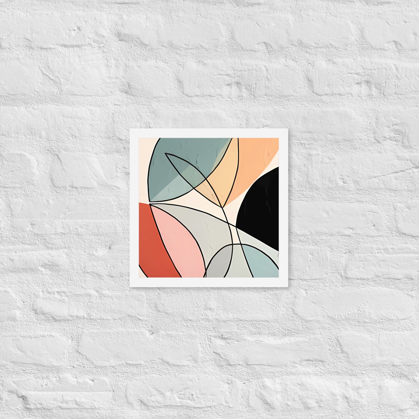 Minimal Leaves Abstract Art  Framed Poster