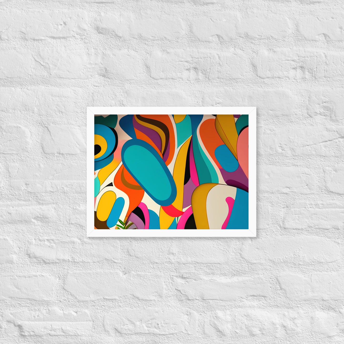 Playful Chroma Collage Framed Poster