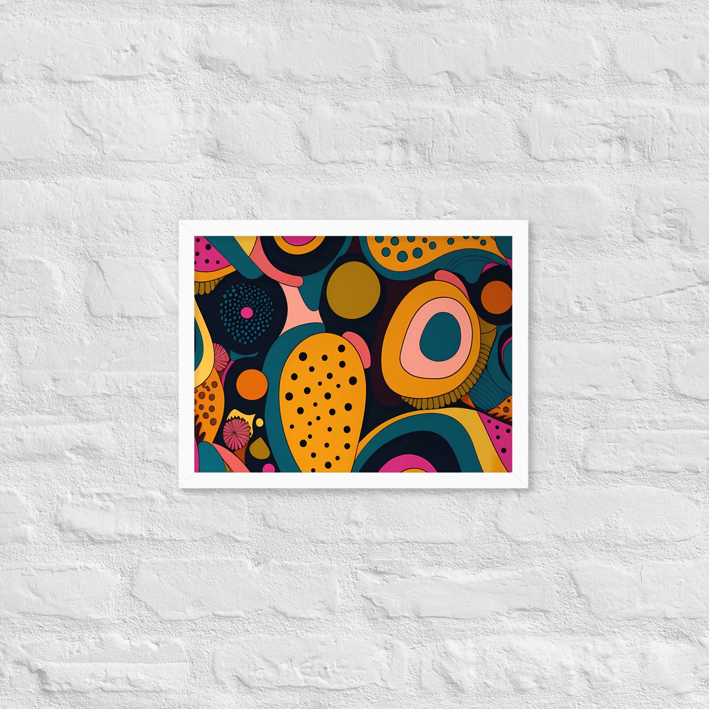 Modern Chromatic Shapes Framed Poster