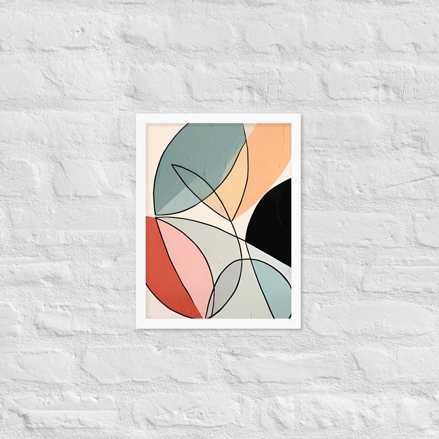 Minimal Leaves Abstract Art  Framed Poster