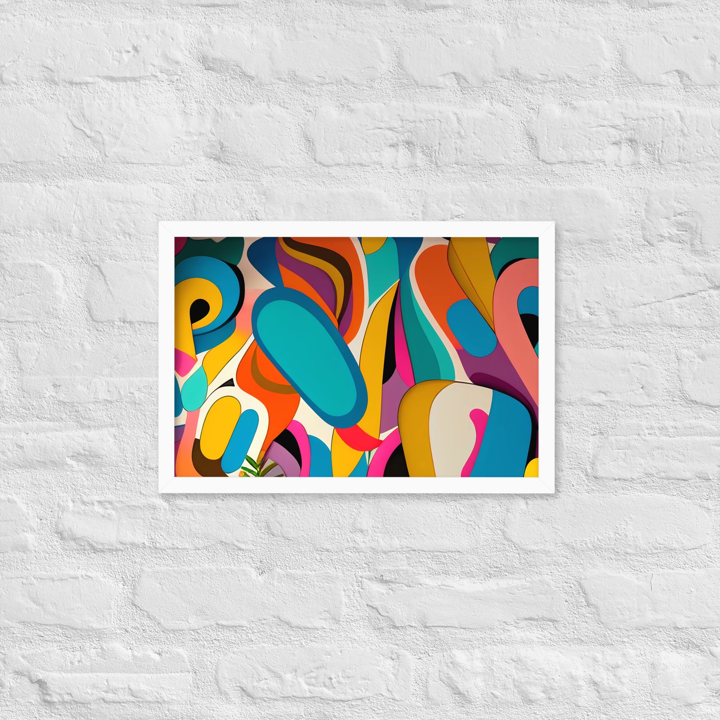 Playful Chroma Collage Framed Poster