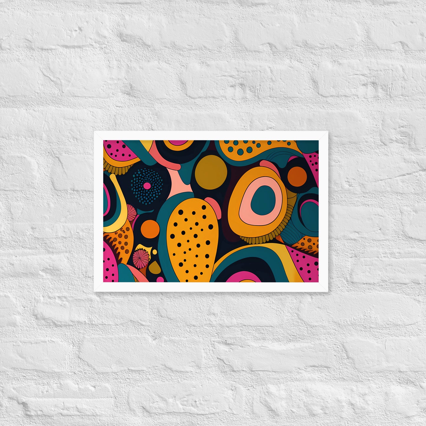 Modern Chromatic Shapes Framed Poster