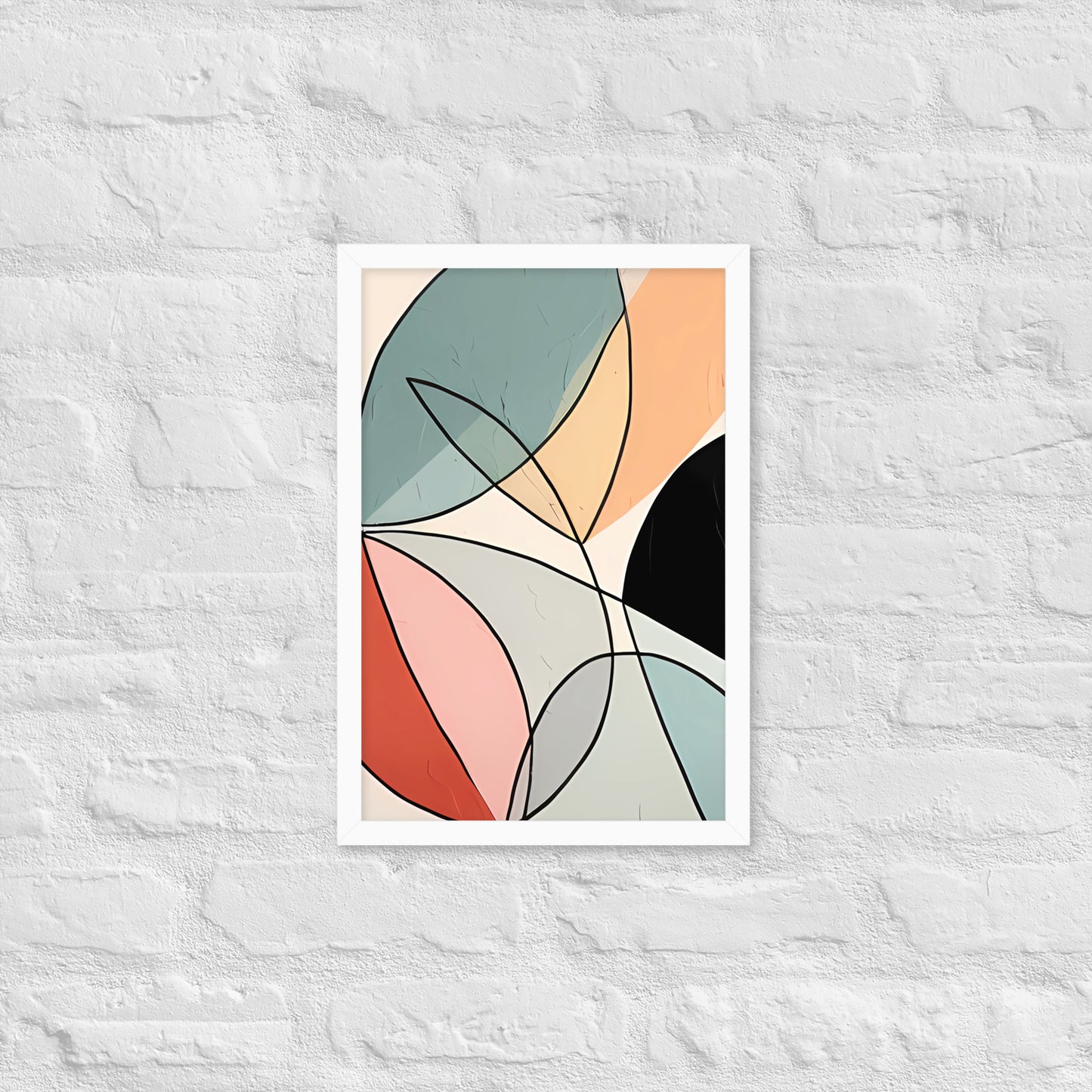 Minimal Leaves Abstract Art  Framed Poster