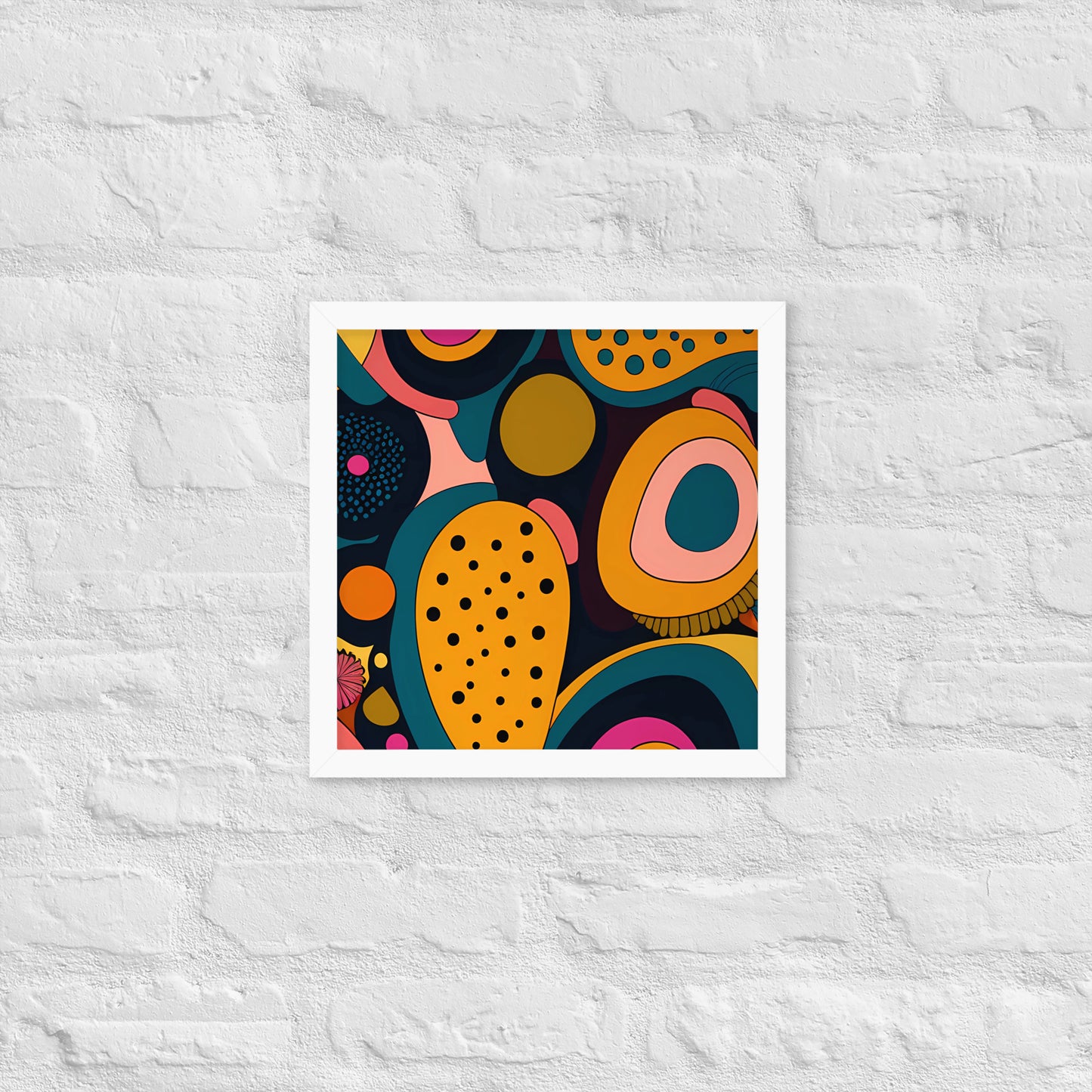 Modern Chromatic Shapes Framed Poster