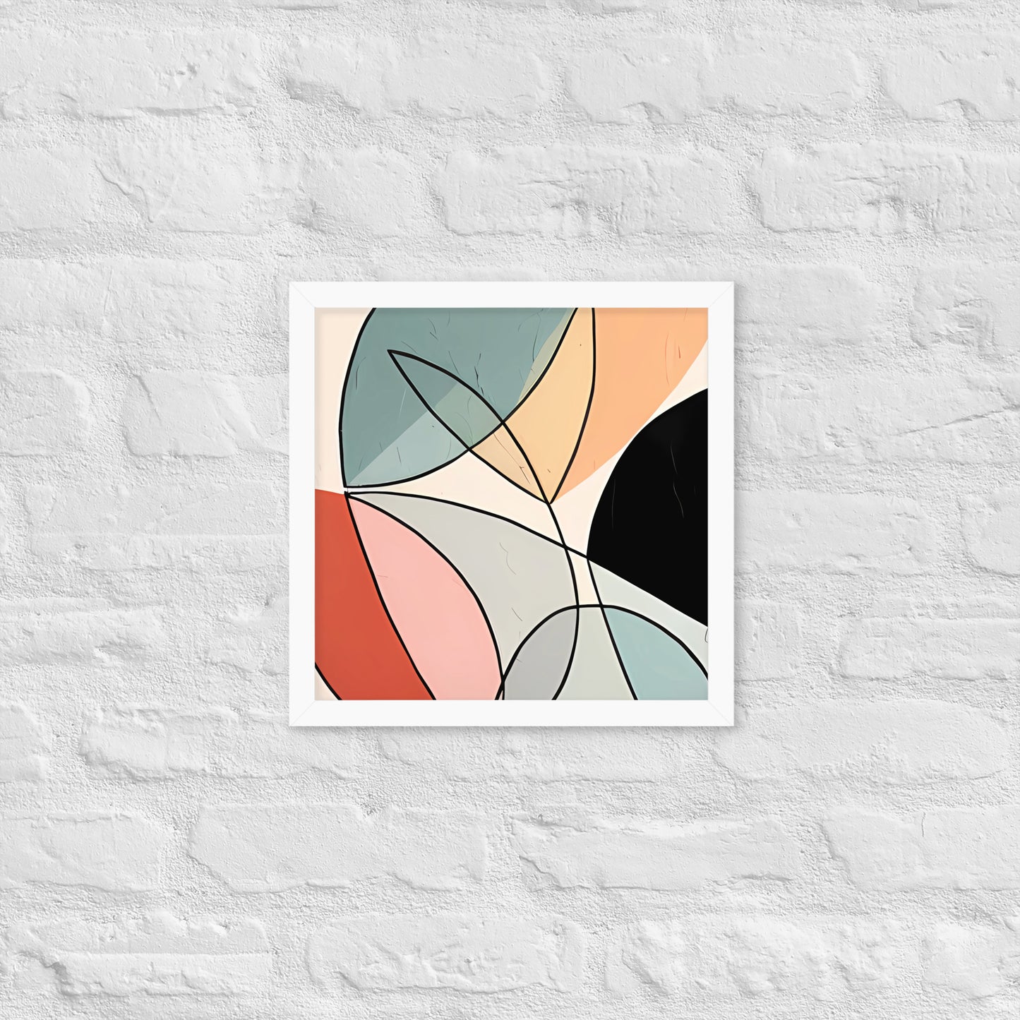 Minimal Leaves Abstract Art  Framed Poster