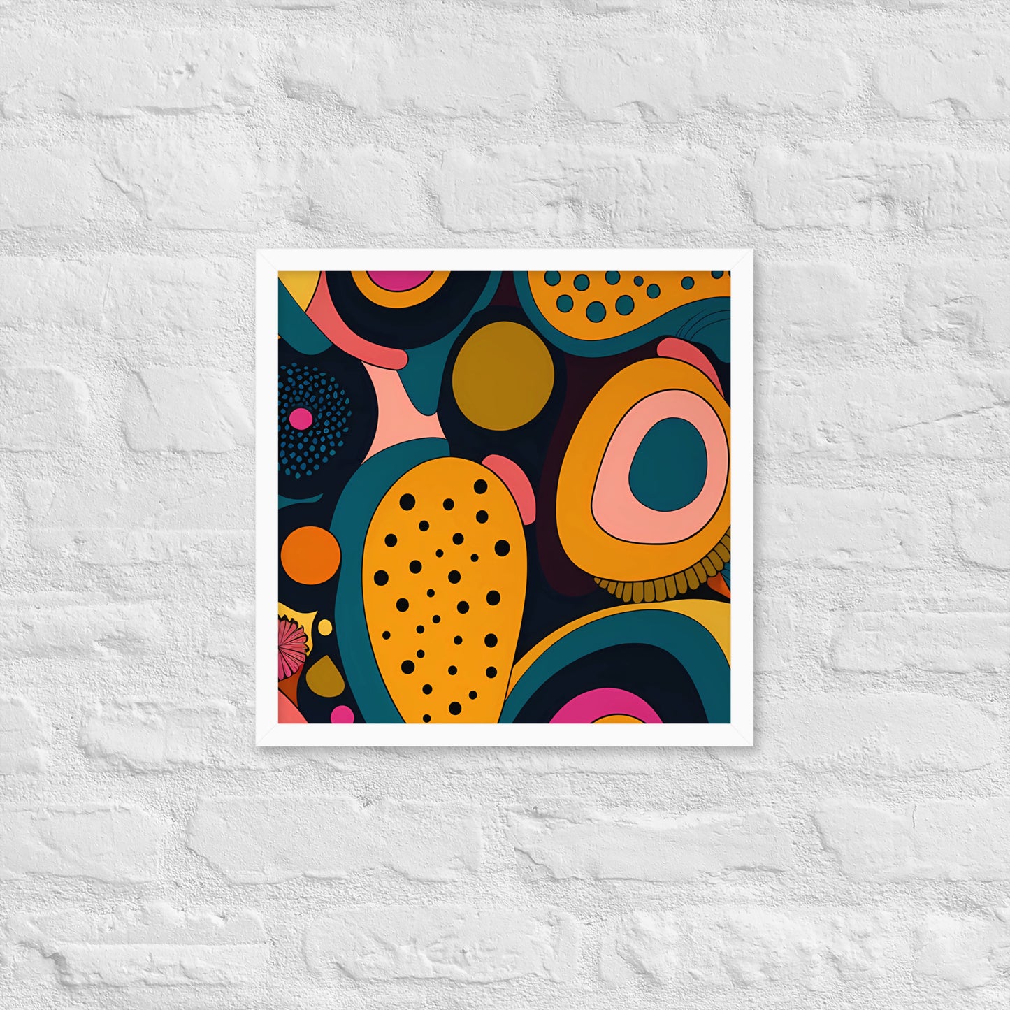 Modern Chromatic Shapes Framed Poster