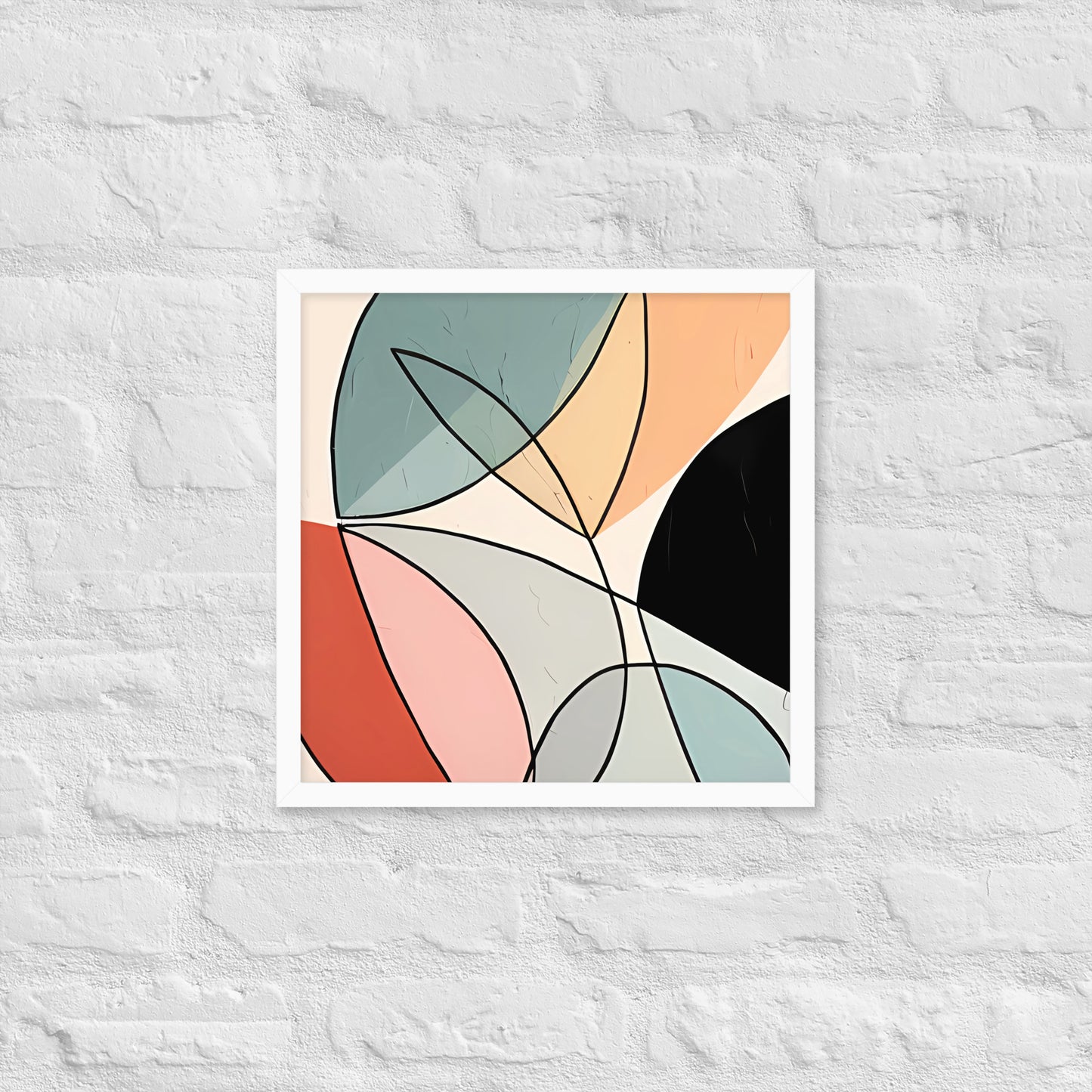 Minimal Leaves Abstract Art  Framed Poster