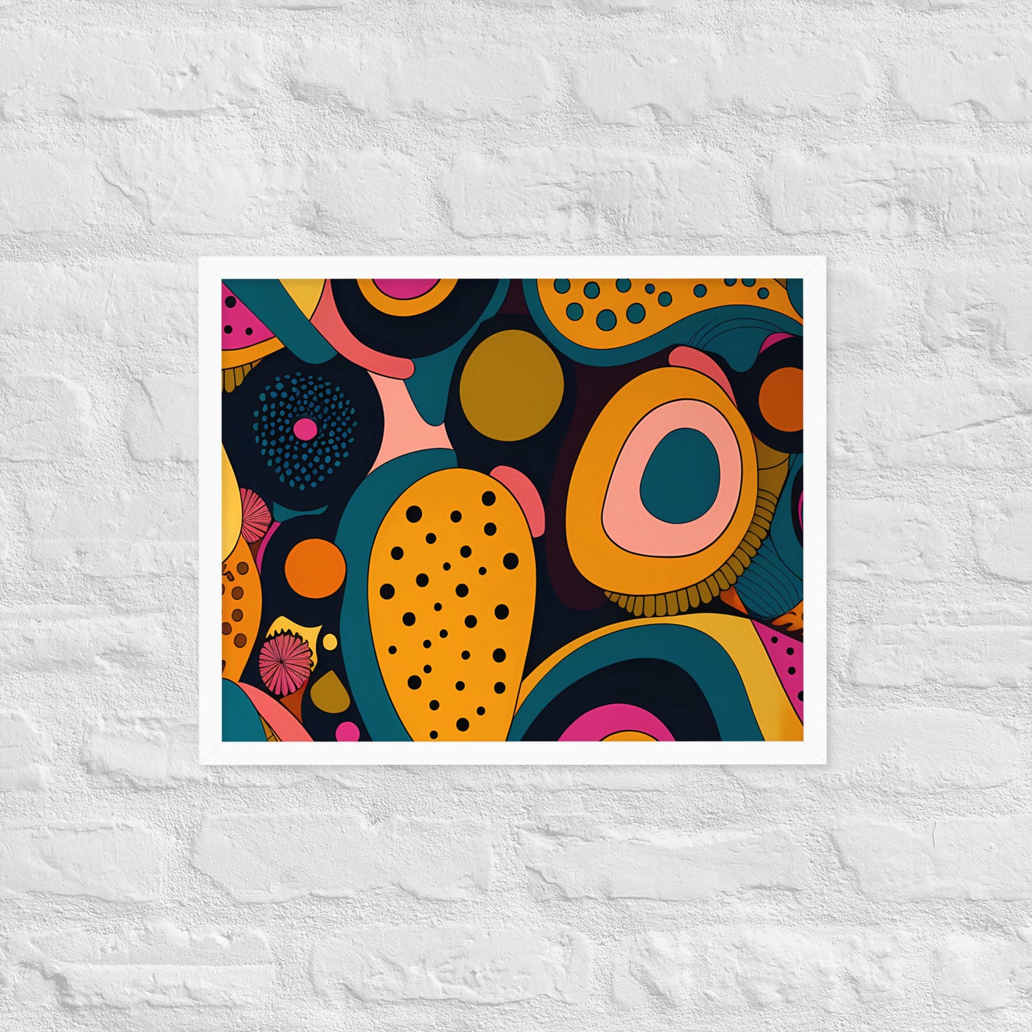 Modern Chromatic Shapes Framed Poster