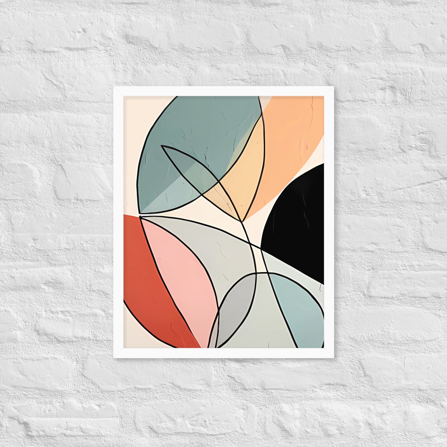 Minimal Leaves Abstract Art  Framed Poster