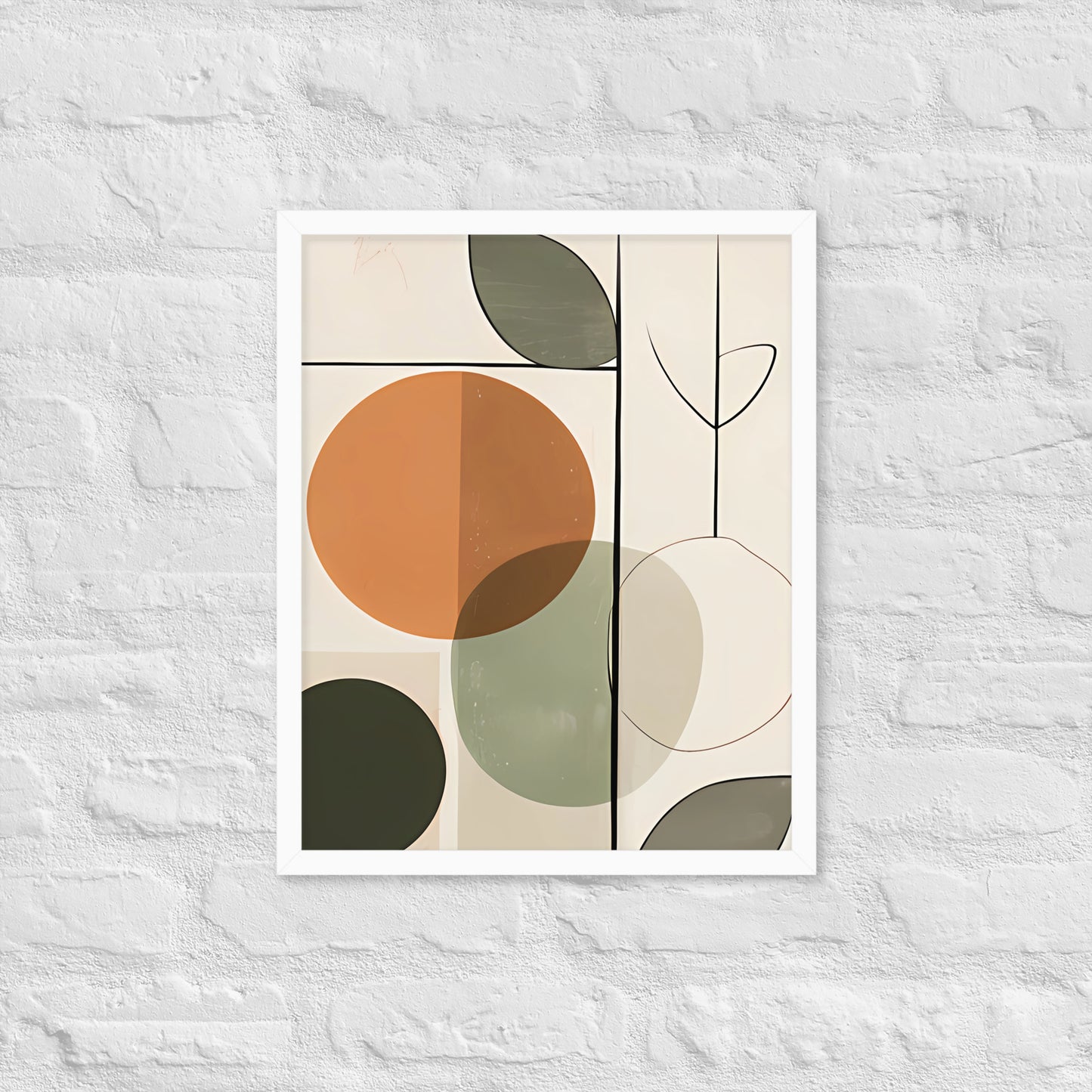 Minimal Bohemian Style Abstract Art Framed Poster