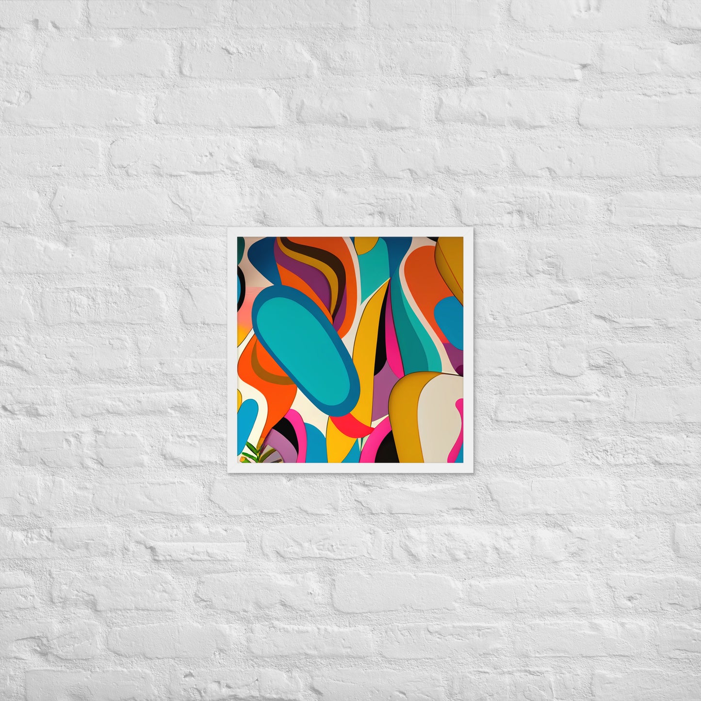 Playful Chroma Collage Framed Poster