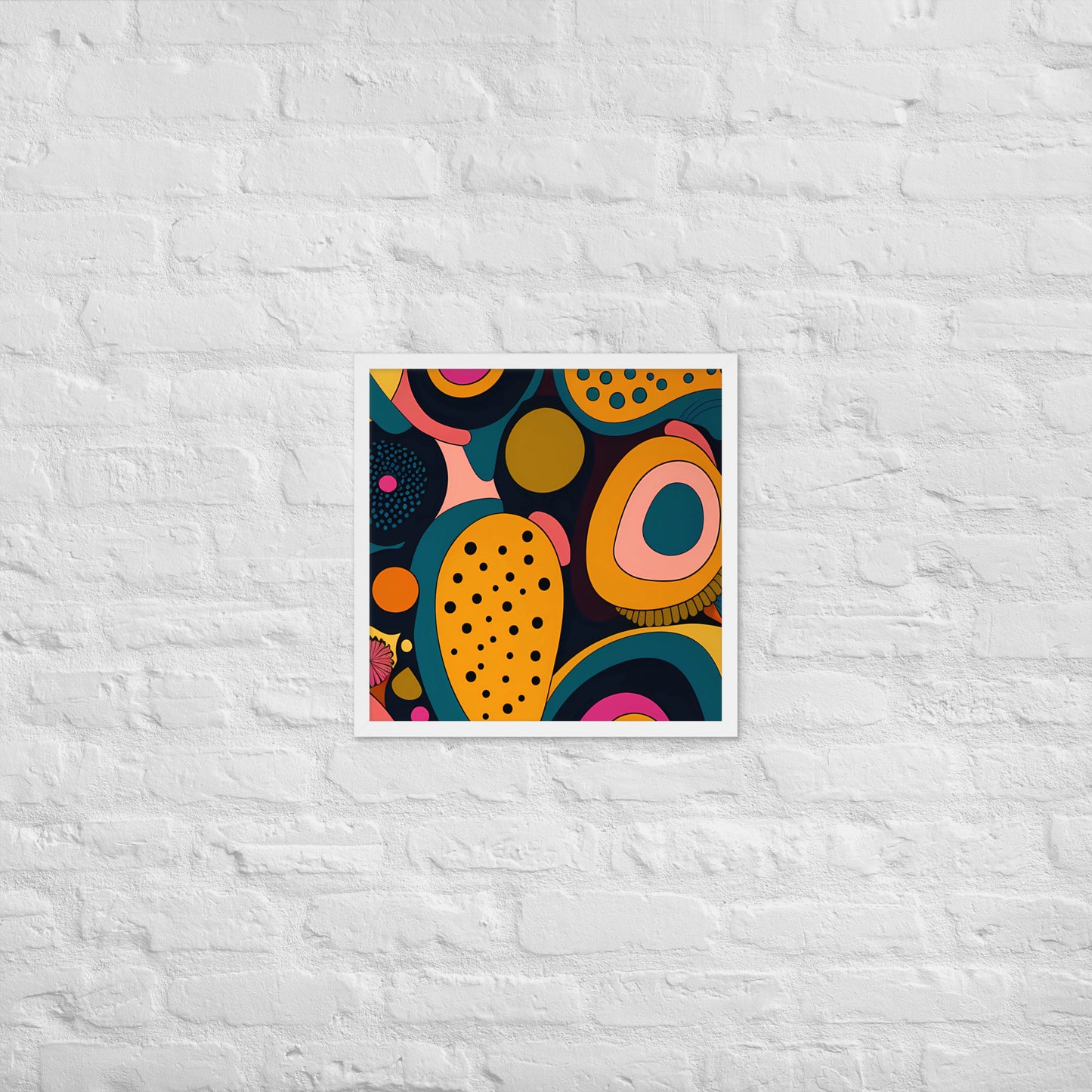 Modern Chromatic Shapes Framed Poster