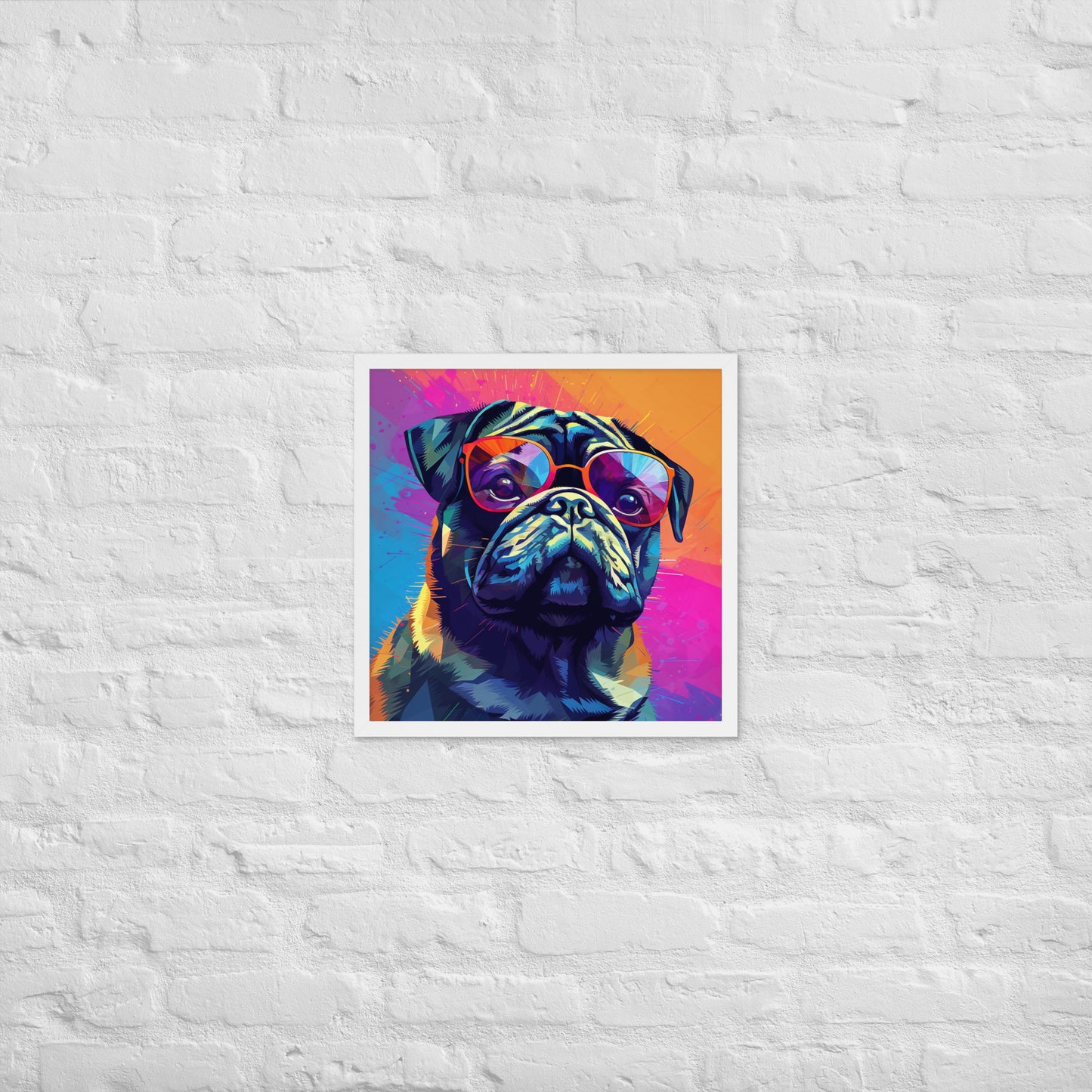 Colorful Pug Framed Poster