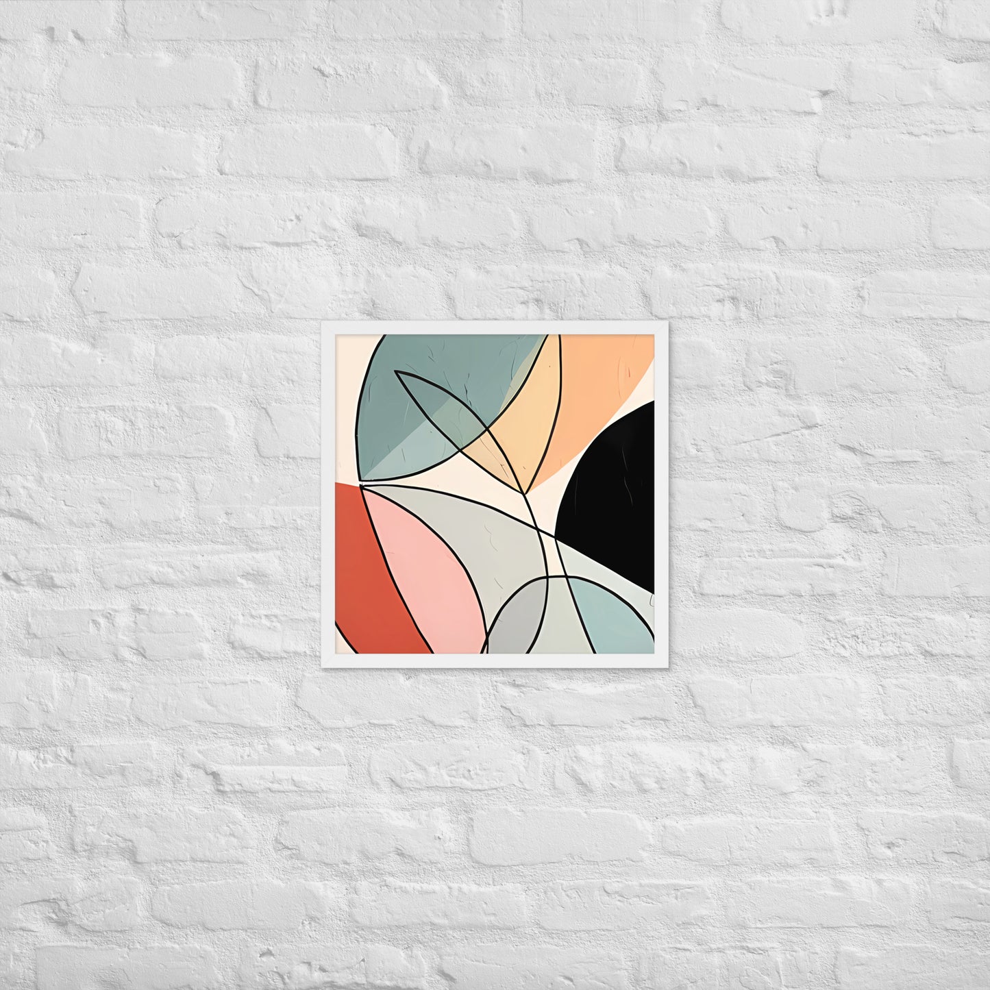 Minimal Leaves Abstract Art  Framed Poster