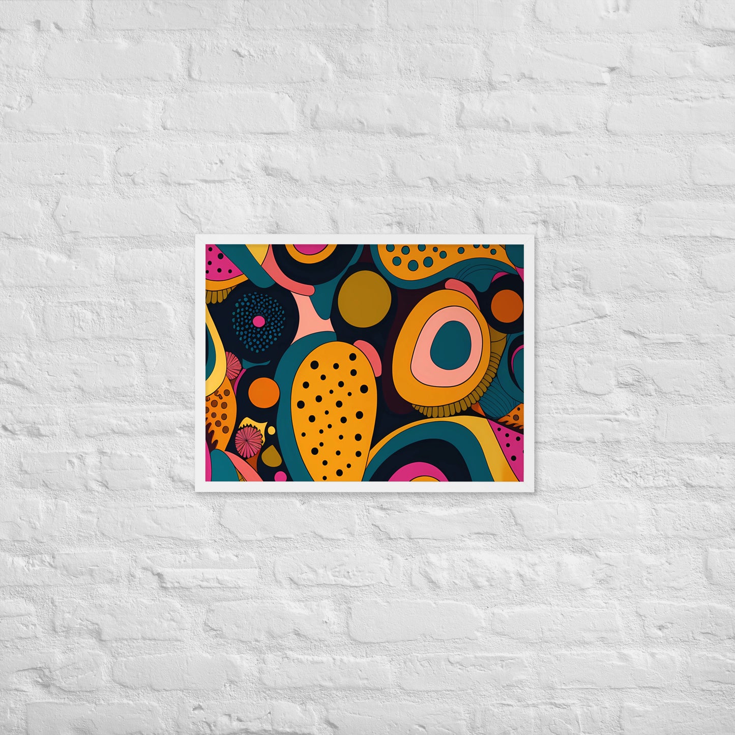 Modern Chromatic Shapes Framed Poster