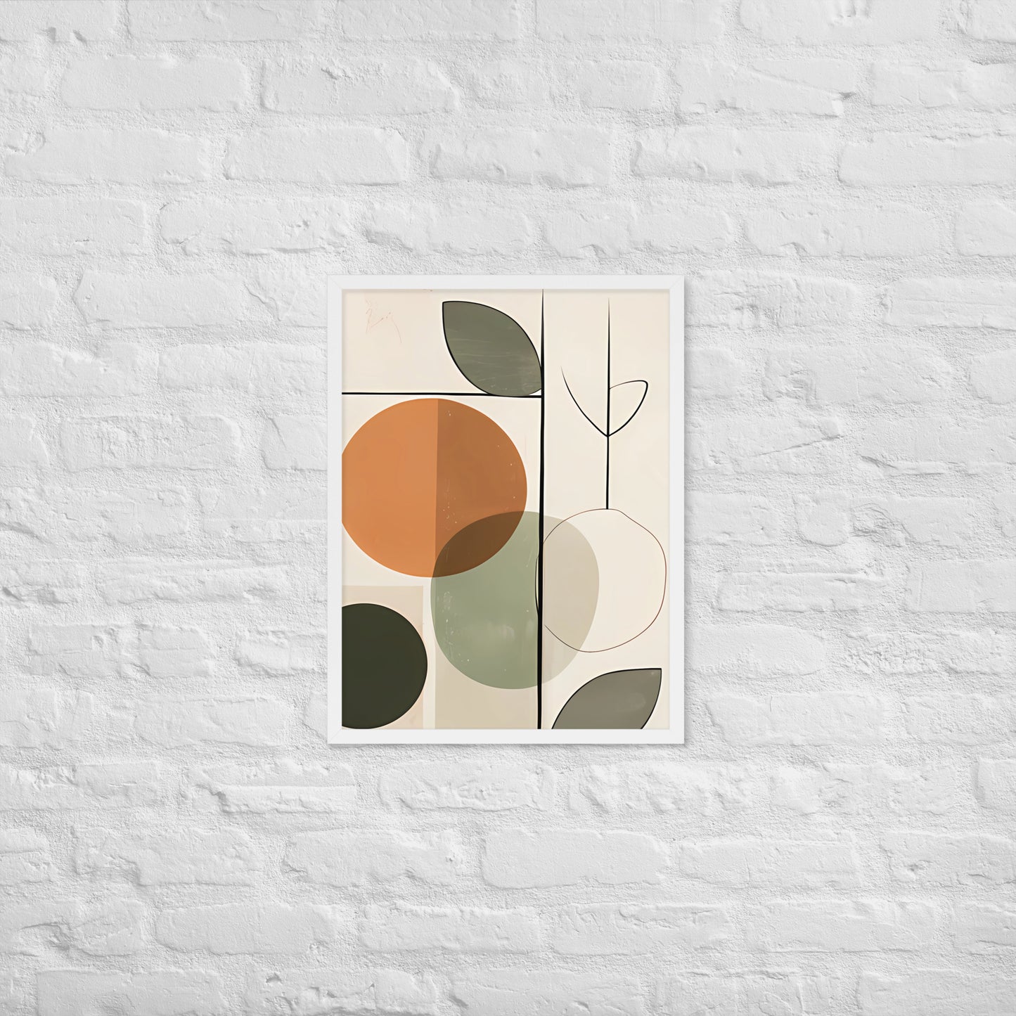 Minimal Bohemian Style Abstract Art Framed Poster