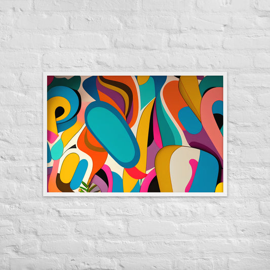 Playful Chroma Collage Framed Poster