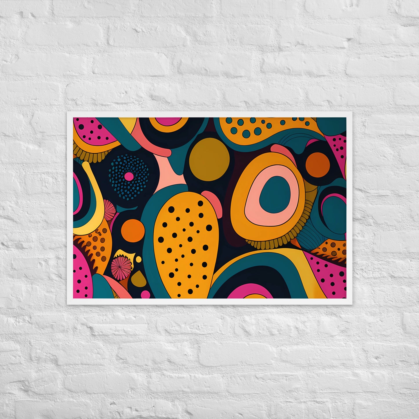 Modern Chromatic Shapes Framed Poster