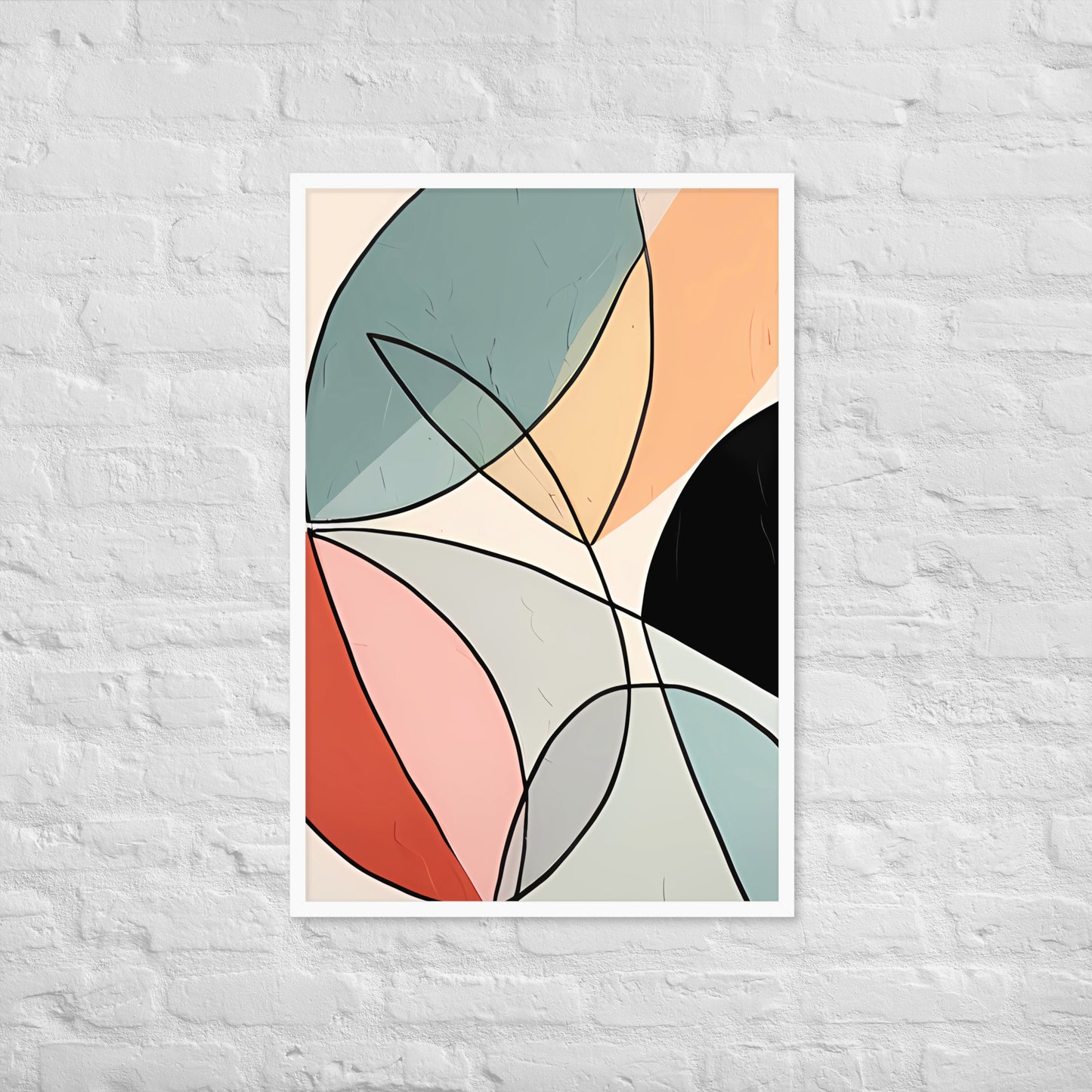 Minimal Leaves Abstract Art  Framed Poster