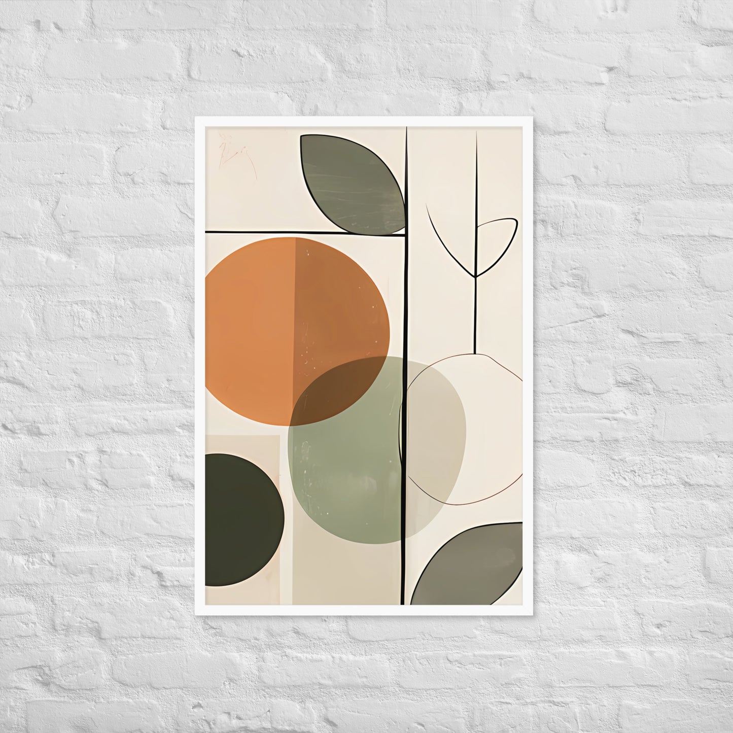 Minimal Bohemian Style Abstract Art Framed Poster