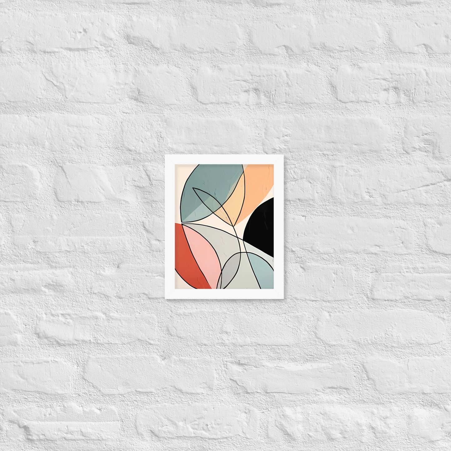 Minimal Leaves Abstract Art  Framed Poster